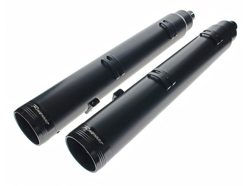 4.5in. Slip-On Mufflers - Black with Black End Caps. Fits Indian Big Twin 2014up with Hard Saddle Bags.