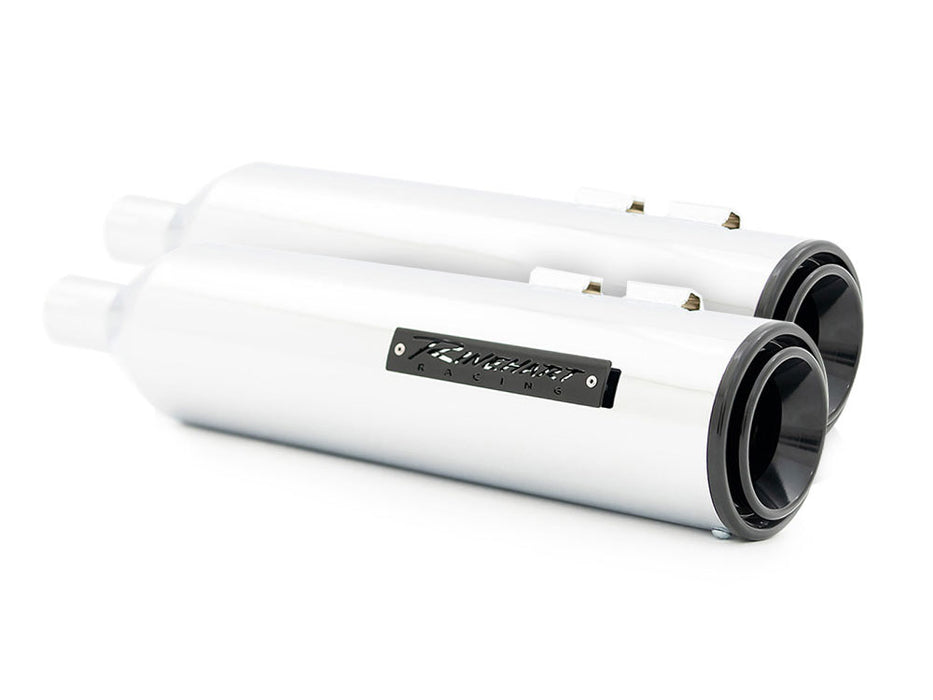 4-1/2in. HP45 Slip-On Short Race Inspired Mufflers - Chrome with Black End Caps. Fits Touring 2017up.
