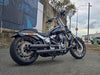 3-1/2in. Slip-On Mufflers - Black with Black Contrast Cut End Caps. Fits Softail Slim, Street Bob, Standard & Low Rider Models 2018-2024 & Breakout & Fat Boy 2018up