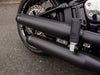 3-1/2in. Slip-On Mufflers - Black with Black Contrast Cut End Caps. Fits Softail Slim, Street Bob, Standard & Low Rider Models 2018-2024 & Breakout & Fat Boy 2018up