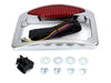 Cats Eye LED Taillight with Turn Signals & License Plate - Chrome.