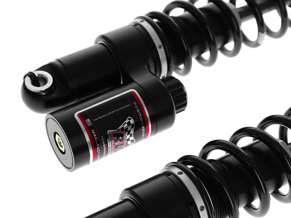 13in. RS-2 Heavy Duty Piggyback Rear Shock Absorbers - Black. Fits Touring 1999up.