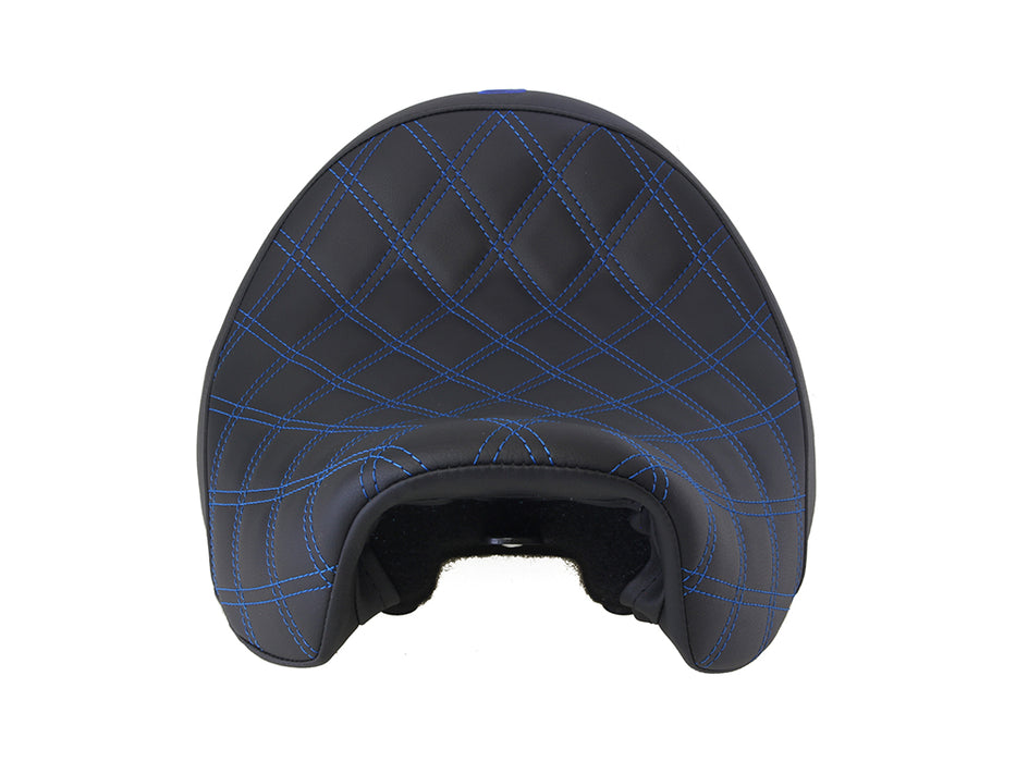 Renegade LS Solo Seat with Blue Double Diamond Stitch. Fits Dyna 2006-2017.