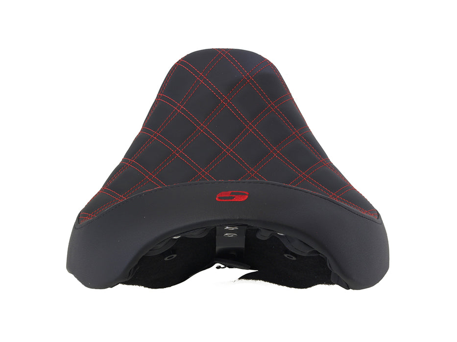 Renegade LS Solo Seat with Red Double Diamond Stitch. Fits Dyna 2006-2017.
