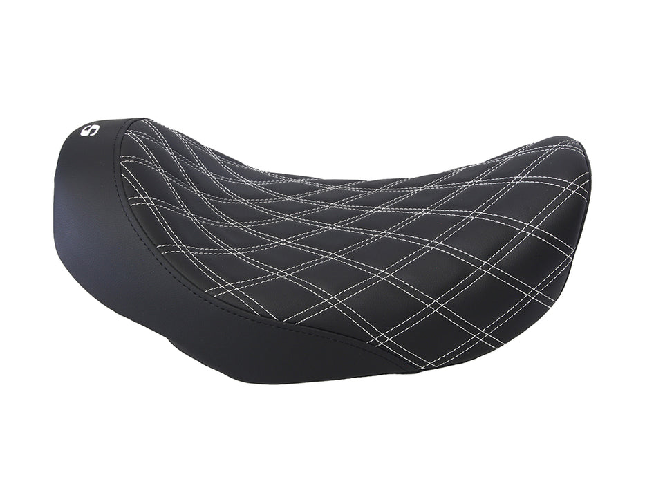 Renegade LS Solo Seat with Silver Double Diamond Stitch. Fits Dyna 2006-2017.