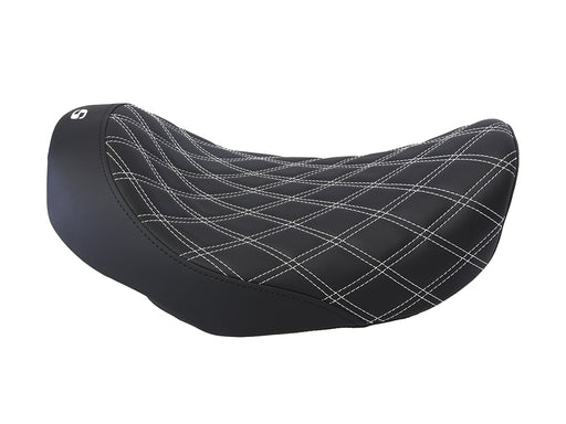 Renegade LS Solo Seat with White Double Diamond Stitch. Fits Dyna 2006-2017.