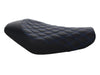 Renegade LS Solo Seat with Blue Double Diamond Lattice Stitch. Fits Sportster 2004-2021 with 3.3 Gallon Fuel Tank.