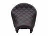 Renegade LS Solo Seat with Red Double Diamond Lattice Stitch. Fits Sportster 2004-2021 with 3.3 Gallon Fuel Tank.