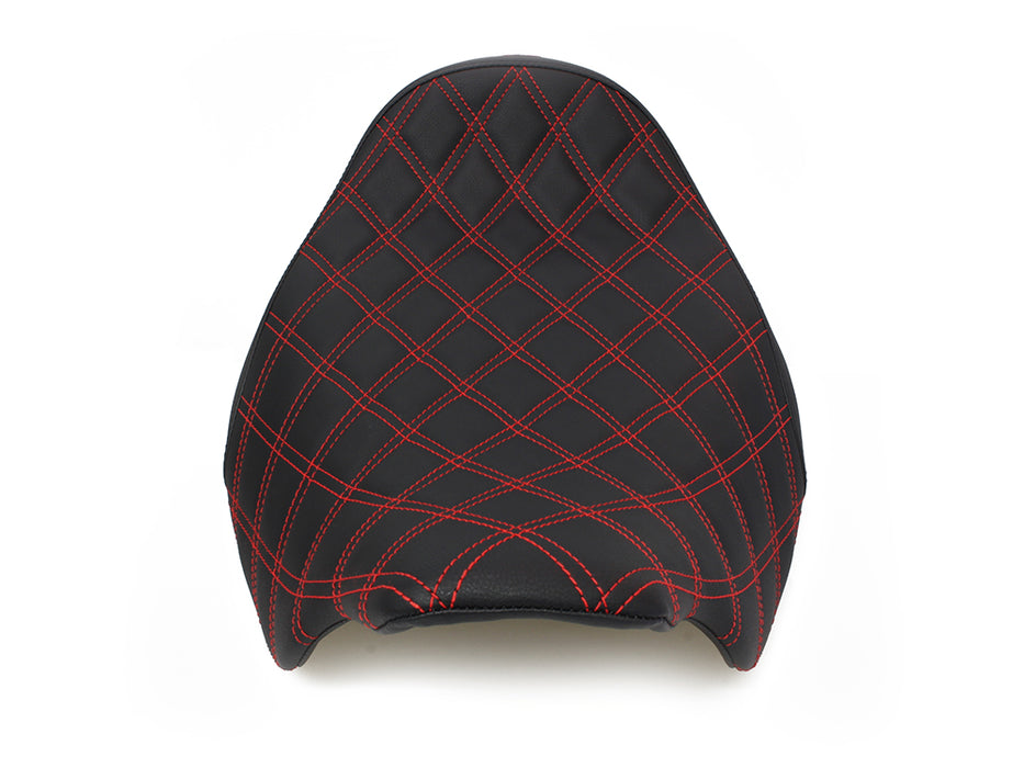 Renegade LS Solo Seat with Red Double Diamond Lattice Stitch. Fits Most Touring 2008-2024
