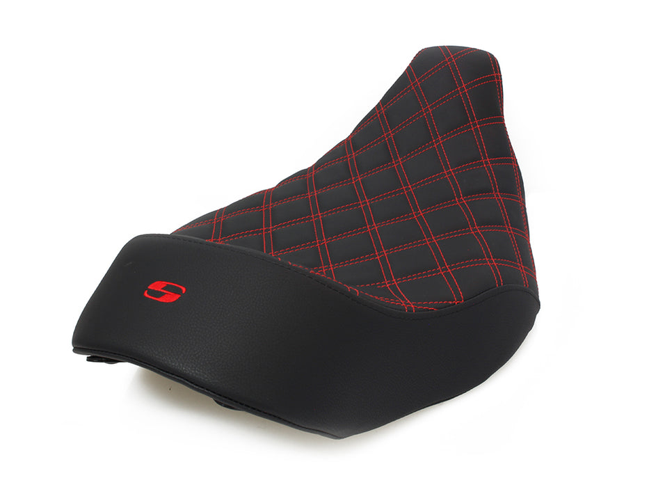Renegade LS Solo Seat with Red Double Diamond Lattice Stitch. Fits Most Touring 2008-2024