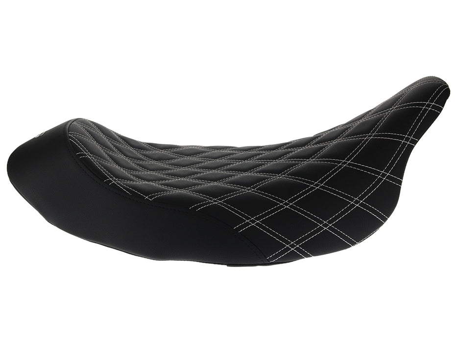 Renegade LS Solo Seat with White Double Diamond Lattice Stitch. Fits Most Touring 2008-2024