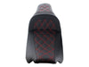 Slim LS Dual Seat with Red Double Diamond Lattice Stitch. Fits Most Touring 2008-2024