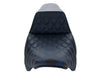 Step-Up LS Dual Seat with Blue Double Diamond Lattice Stitch. Fits Most Touring 2008-2024