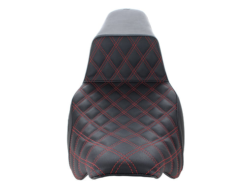 Step-Up LS Dual Seat with Red Double Diamond Lattice Stitch. Fits Most Touring 2008-2024