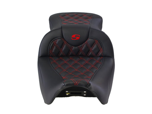 Roadsofa LS Dual Seat with Red Double Diamond Lattice Stitch. Fits Most Touring 2008-2024
