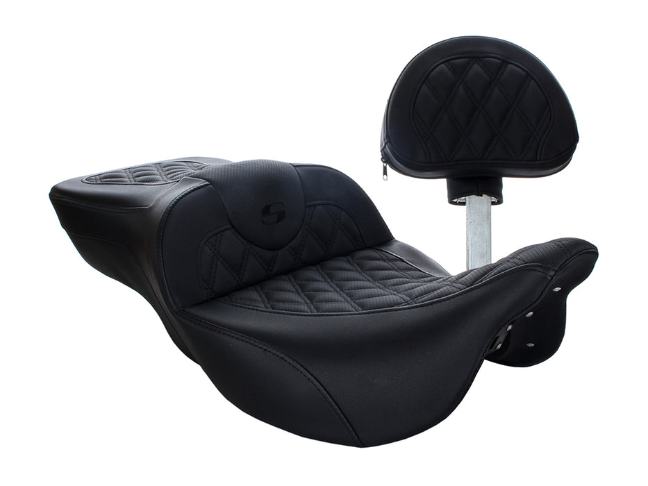 Extended Reach Roadsofa LS Dual Seat With Backrest. Fits Most Touring 2008-2024