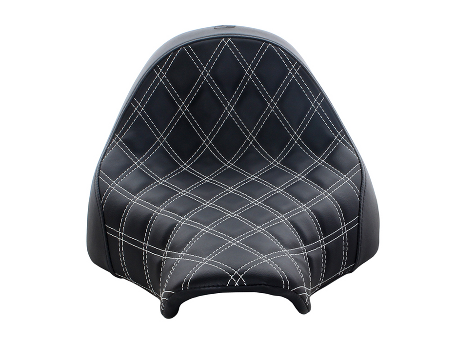 SADDLEMEN Renegade LS Solo Seat with White Double Diamond Lattice Stitch. Fits Breakout 2013-2017.