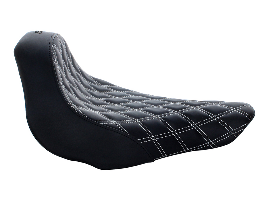 SADDLEMEN Renegade LS Solo Seat with White Double Diamond Lattice Stitch. Fits Breakout 2013-2017.