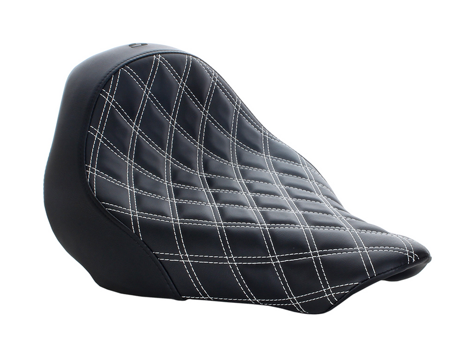 SADDLEMEN Renegade LS Solo Seat with White Double Diamond Lattice Stitch. Fits Breakout 2013-2017.