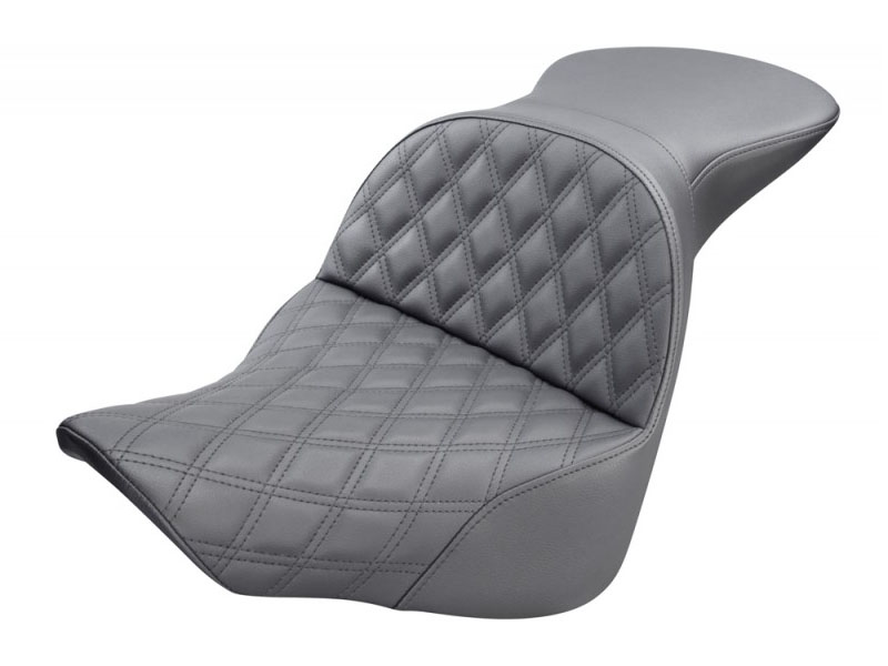 Explorer LS Dual Seat with Black Double Diamond Lattice Stitch. Fits Fat Boy 2018up & Breakout 2023up