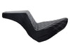 Step-Up Front LS Dual Seat with Silver Double Diamond Lattice Stitch. Fits Fat Boy 2018up & Breakout 2023up