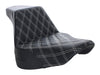 Step-Up Front LS Dual Seat with White Double Diamond Lattice Stitch. Fits Fat Boy 2018up & Breakout 2023up
