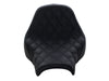 Renegade LS Solo Seat with Black Double Diamond Lattice Stitch. Fits Fat Bob 2018-2024