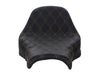 Renegade LS Solo Seat with Gold Double Diamond Lattice Stitch. Fits Fat Bob 2018-2024