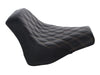 Renegade LS Solo Seat with Gold Double Diamond Lattice Stitch. Fits Fat Bob 2018-2024