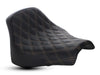 Renegade LS Solo Seat with Gold Double Diamond Lattice Stitch. Fits Fat Bob 2018-2024