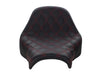 Renegade LS Solo Seat with Red Double Diamond Lattice Stitch. Fits Fat Bob 2018-2024