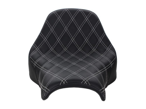 Renegade LS Solo Seat with White Double Diamond Lattice Stitch. Fits Fat Bob 2018-2024