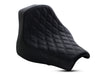 Renegade LS Solo Seat with Black Double Diamond Lattice Stitch. Fits Fat Bob 2018-2024