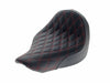 Renegade LS Solo Seat with Red Double Diamond Lattice Stitch. Fits Sport Glide & Low Rider 2018up, Low Rider S 2020up & Low Rider ST 2022up.