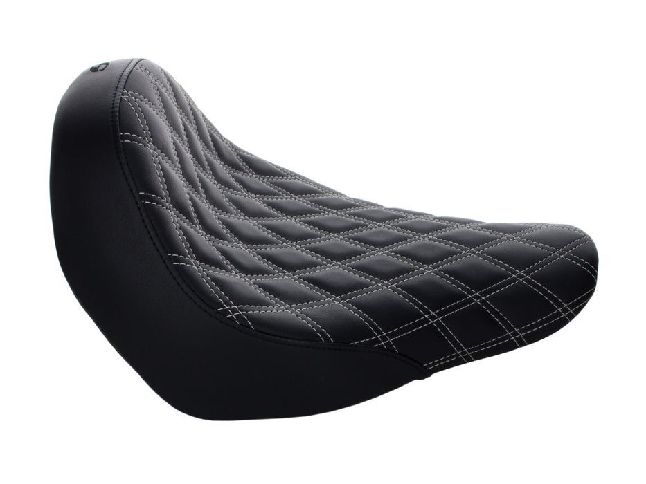 Renegade LS Solo Seat with Silver Double Diamond Lattice Stitch. Fits Sport Glide & Low Rider 2018up, Low Rider S 2020up & Low Rider ST 2022up.