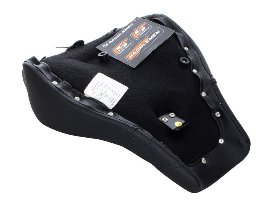 SADDLEMEN Renegade LS Solo Seat With Black Double Diamond Lattice Stitch. Fits Softail Street Bob 2018up & Standard 2020up