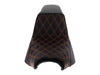 Step-Up LS Dual Seat with Orange Double Diamond Lattice Stitch. Fits Softail Street Bob 2018up & Standard 2020up.