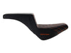 Step-Up LS Dual Seat with Orange Double Diamond Lattice Stitch. Fits Softail Street Bob 2018up & Standard 2020up.
