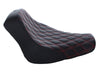 Renegade LS Solo Seat with Red Double Diamond Lattice Stitch. Fits Softail Deluxe 2018-2020 & Heritage Classic 2018up