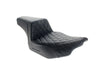 Extended Reach Step-Up LS Dual Seat with Black Double Diamond Lattice Stitch. Fits CVO Touring 2023up, Street Glide & Road Glide 2024up, Touring 2025up