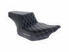 Step-Up LS Dual Seat with White Double Diamond Lattice Stitch. Fits CVO Touring 2023up, Street Glide & Road Glide 2024up, Touring 2025up
