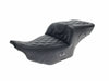 Heated, Extended Roadsofa LS Dual Seat With Backrest & Black Double Diamond Lattice Stitch. Fits CVO Touring 2023up, Street Glide & Road Glide 2024up, Touring 2025up