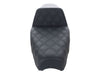 Step-Up LS Dual Seat with Black Double Diamond Lattice Stitch. Fits Sportster 1982-2003.
