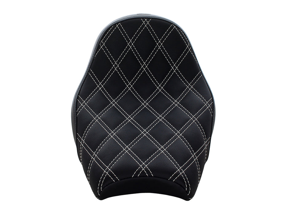 Renegade LS Solo Seat with White Double Diamond Lattice Stitch. Fits Scout Bobber 2018-2024