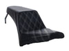 Step-Up LS Dual Seat with Silver Double Diamond Lattice Stitch. Fits Scout Bobber 2018-2024