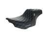 Step-Up San Diego Customs Pro Series Gripper Dual Seat With Backrest & White Stitch. Fits CVO Touring 2023up, Street Glide & Road Glide 2024up, Touring 2025up