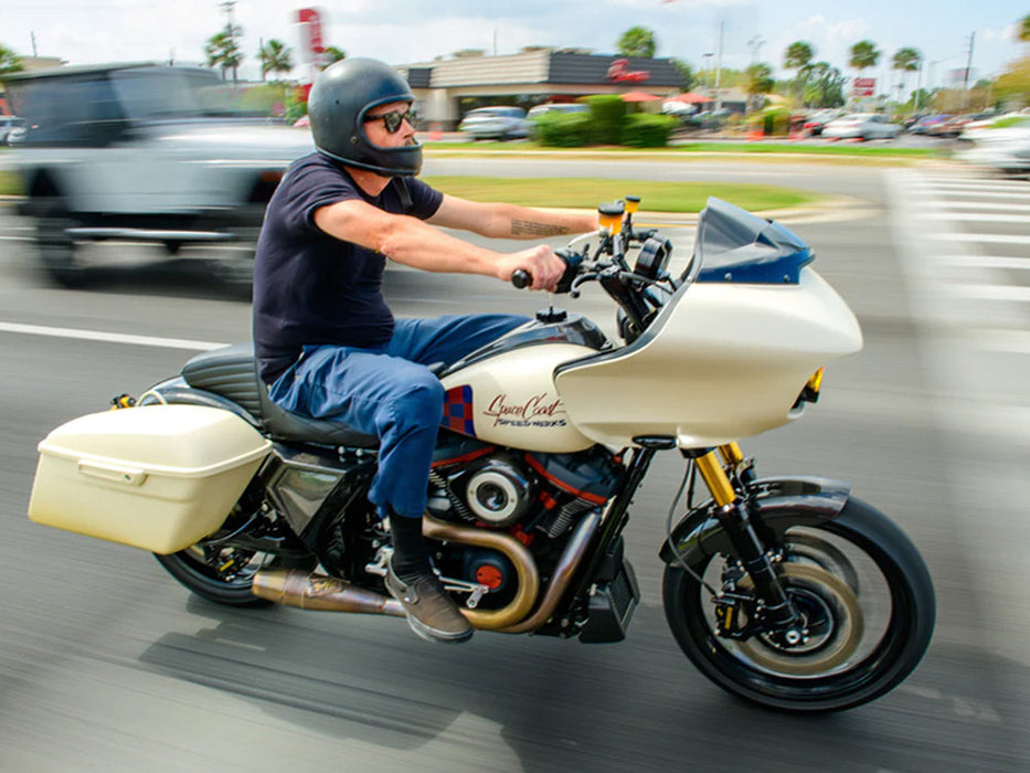 Shorty 2-into-1 Exhaust with Welded End Cap - Stainless Steel. Fits Touring 2017up.