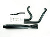 Mid Length 2-into-1 Exhaust with Welded End Cap - Black. Fits Touring 1995-2016.