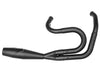 Shorty 2-into-1 Exhaust with Welded End Cap - Black. Fits Dyna 1991-2017.