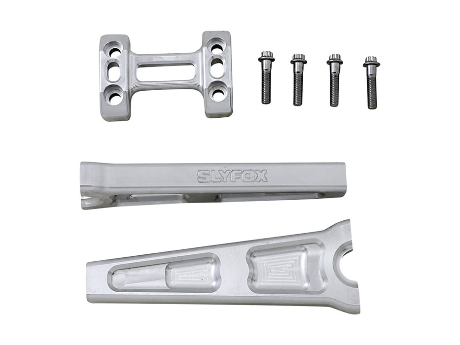 8in. Straight Risers - Raw Aluminium. Fits 1in. Handlebar